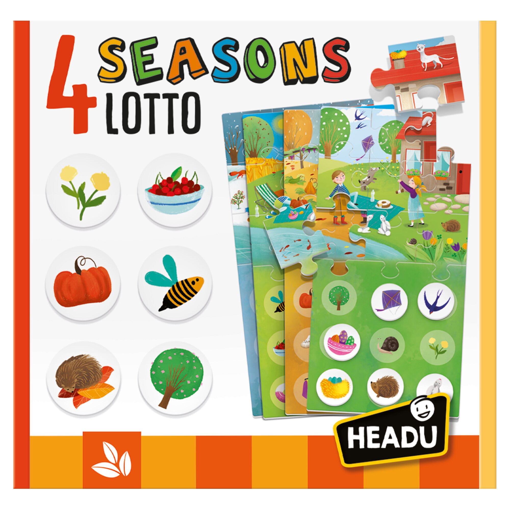 Headu: 4 Seasons Lotto - Matching Location Puzzle Game, Changing Weather Nature Scenes, Object Tile Pairing, Classification Recognition Play, Kids 3-6