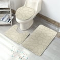 thumbnail image 4 of 3 Toilet Seat Covers,3 Piece Rock Memory Foam Bathroom Mat Set Flannel Embossed Rug Mat Toilet Lid Cover 19, 4 of 5