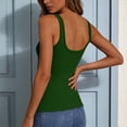 thumbnail image 6 of enyan Women Athletic Tops Womens Spaghetti Strap V-Neck Ribbed Tank Tops for Women 2026 Slim Fitted Soft Camisole Basic Layering Shirts,Dark Green,XXL, 6 of 7