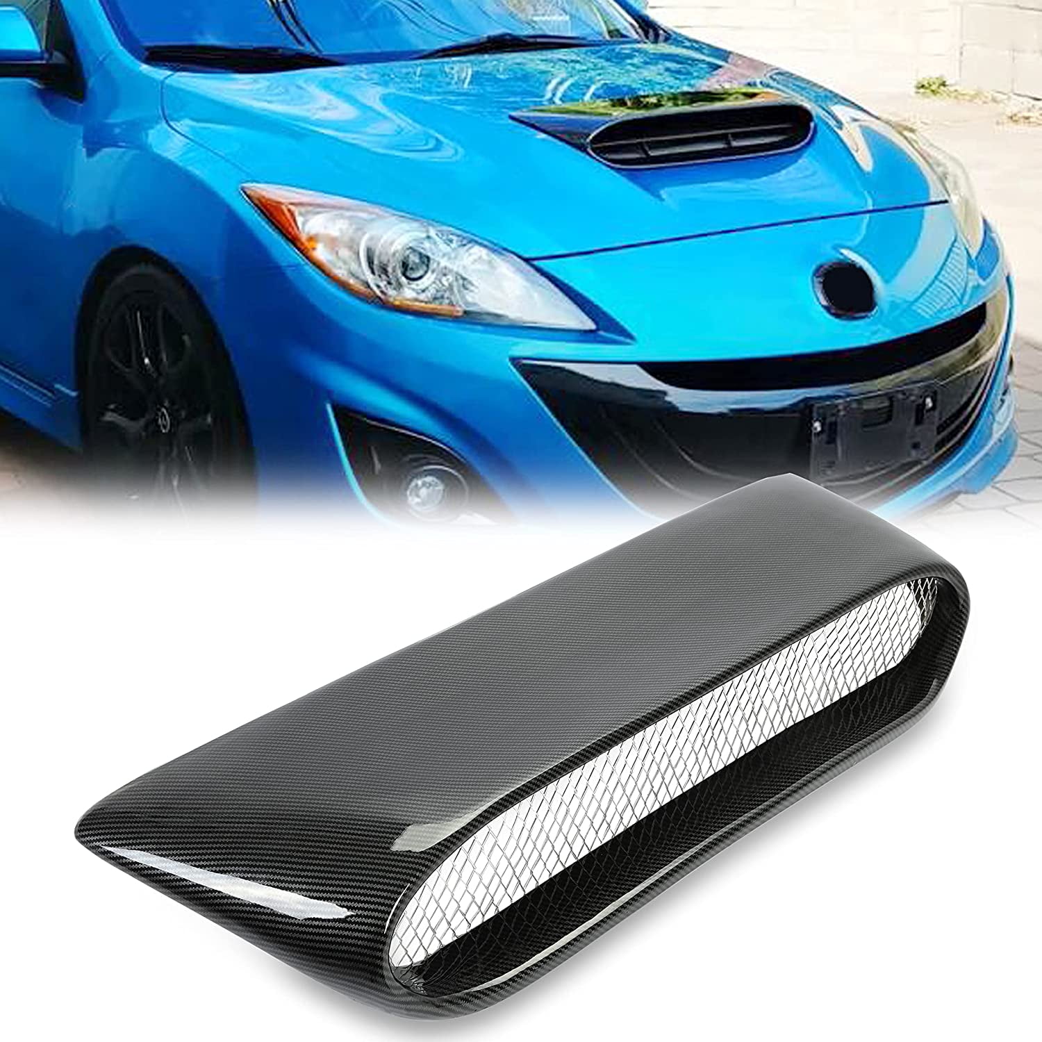 Kojem Hood scoop vent Carbon Fiber Style for 0912 Mazda 3 MPS