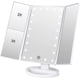 thumbnail image 1 of Espejo de tocador, espejo de tocador de 3 lados, espejo de mesa con 21 LED, plegable, regulable, rotación ajustable de 180 grados, 1X, 2X, 3X Fokelyi LN-0987, 1 of 5