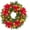 Red, variant on Garvee 24" Pre-Lit Artificial Christmas Wreath with 50 LED Lights, Frosted Pinecone & Berry, Winter Greenery for Front Door, Indoor Outdoor Decor, Silver