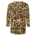 thumbnail image 4 of Roncen Sequin Top for Women, Sparkling Three-Quarter Sleeve Pullover with Crew Neck, Casual Glam Shirt, 4 of 5