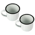 thumbnail image 1 of SHINYPASING 2 Pcs Tasses à Café Portables en Émail Blanc avec Intérieur en Fer et Poignée pour Intérieur et Camping, 1 of 7