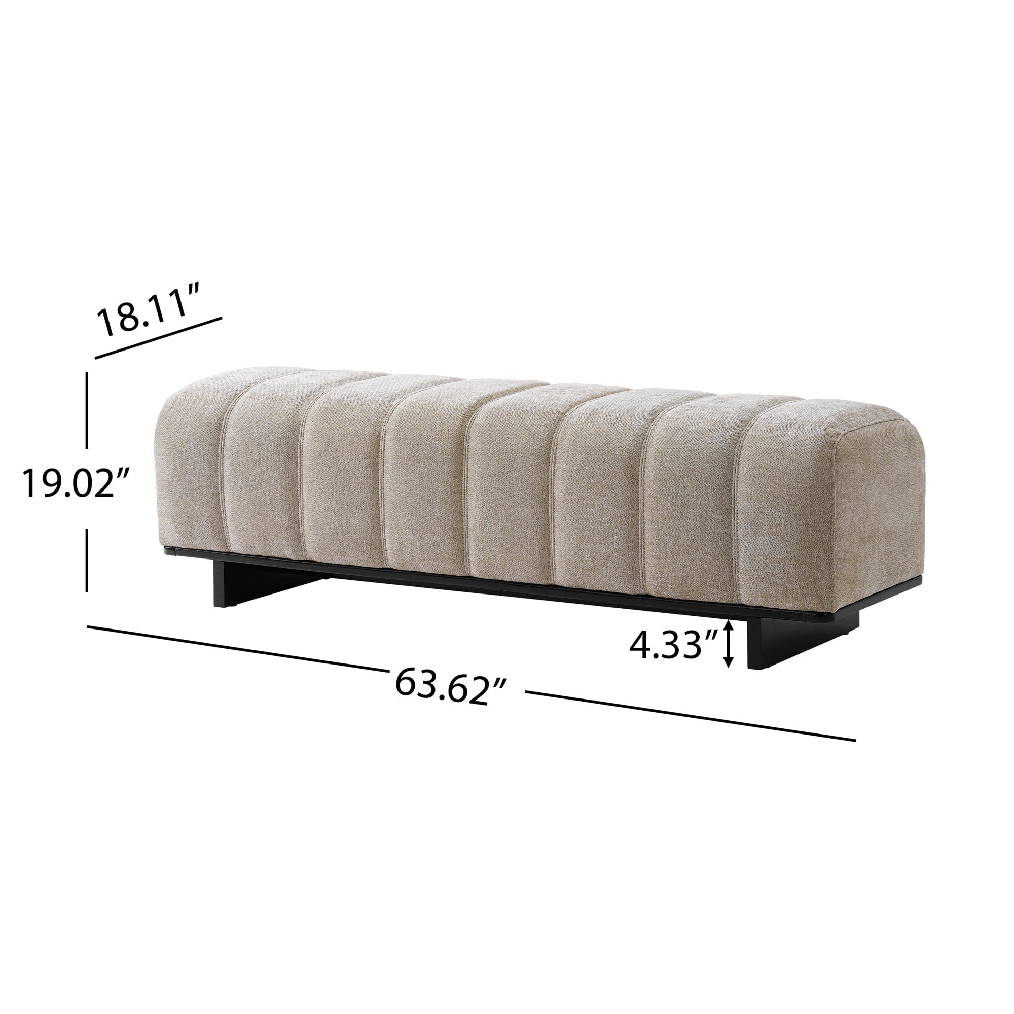 Sailvan 63" Indoor Dining Bench Upholstered Bench with Wood Legs - Modern Seating for Dining Room,Entryway & Mudroom Oatmeal