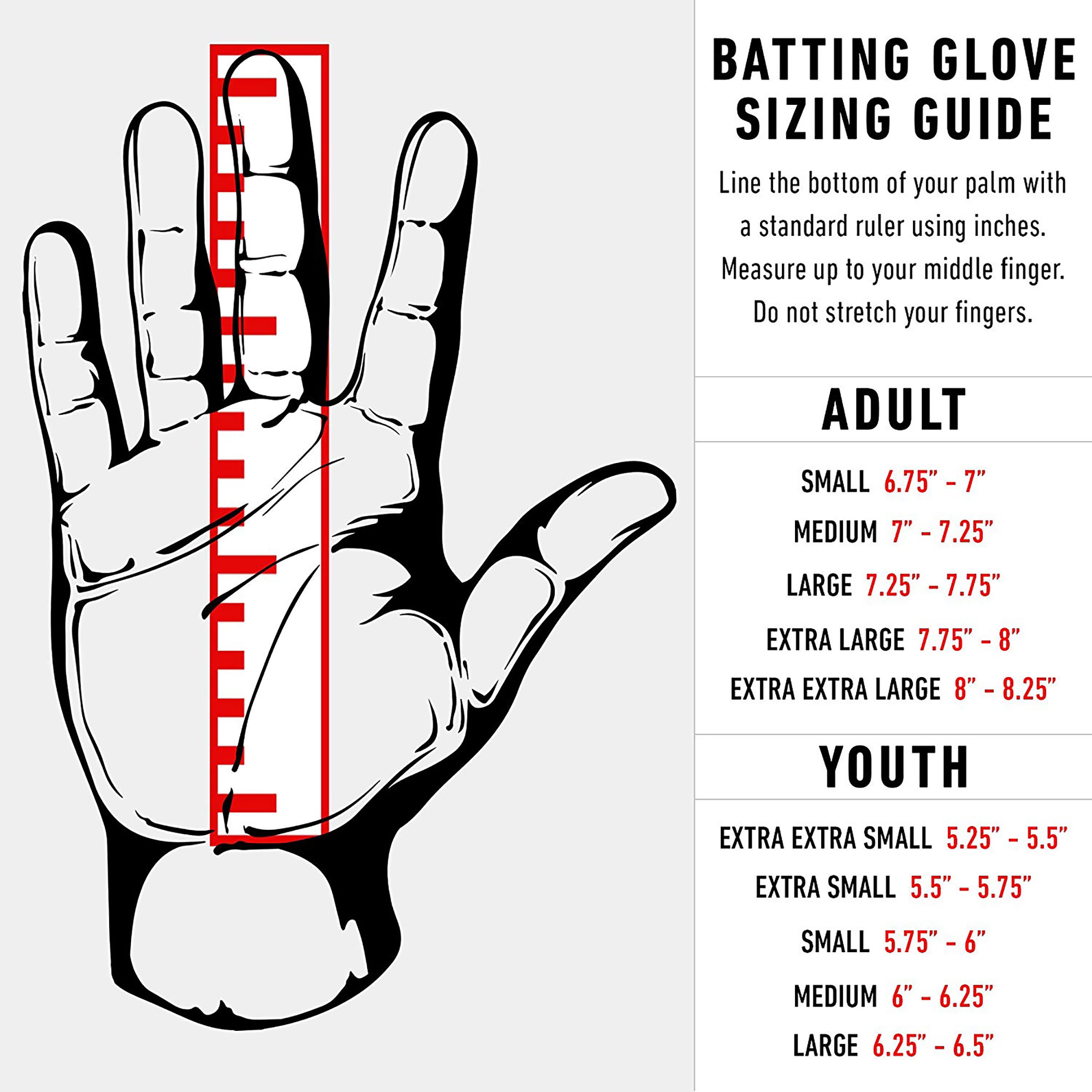 Franklin Sports MLB Shockwave Baseball Batting Gloves, Black / Gray / White, Youth Medium