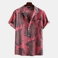 thumbnail image 2 of Pntutb Mens,Men Spring Summer Casual Slim Print Short Sleeve Beach Shirts Tops Blouse, 2 of 6