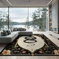 thumbnail image 2 of ODIKA 6'x9' Washable Area Rug Easy Care, Non-Shedding, Snake Gothic Moody Occult Nouveau Scrolls Coiled Serpent Border for Queen Size Bedroom Under Bed Master Suite, 2 of 7
