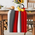 Abstract Geometric Table Runner, Red Gray Gradient Waves Contemporary ...