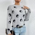 thumbnail image 1 of Jersey de cuello redondo de Jacquard para mujer, suéter de punto para mujer, suéter de Halloween con calavera 2023, 1 of 4