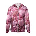 thumbnail image 1 of Fotbe Pink Glitter Heart Candy Chaqueta con Protección Solar UPF 50+ para Hombre y Mujer, Camisa con Capucha y Bolsillos-Large, 1 of 7