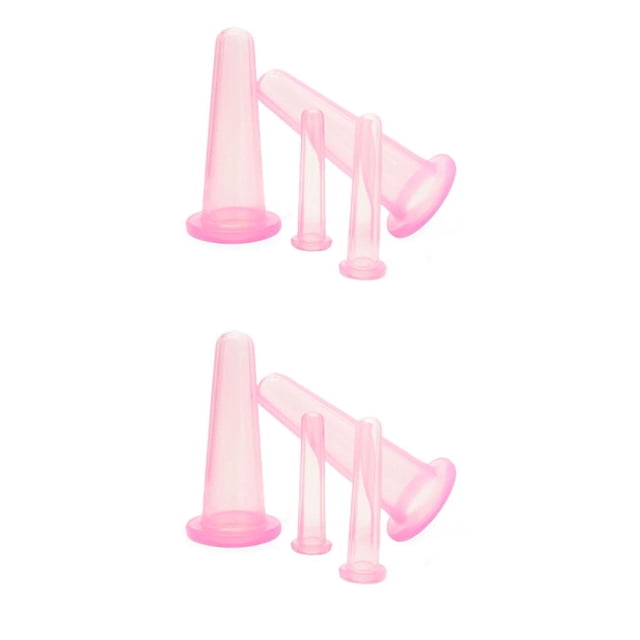 Soidarity 4 Uds. De latas de vacío de silicona para el cuerpo, ventosas, ventosas, masaje de elevación Facial, masajeador de succión anticelulítico rosa 2piezas Soidarity CBP073691
