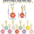 thumbnail image 2 of 1 Box 27Pcs 9 Colors Crochet Markers Cute Flower Stitch Marker Charms Enamel Daisy Removable Alloy Lobster Clasp Small Knitting Markers Locking for DIY Crocheting Sewing Quilting Jewelry Making, 2 of 6