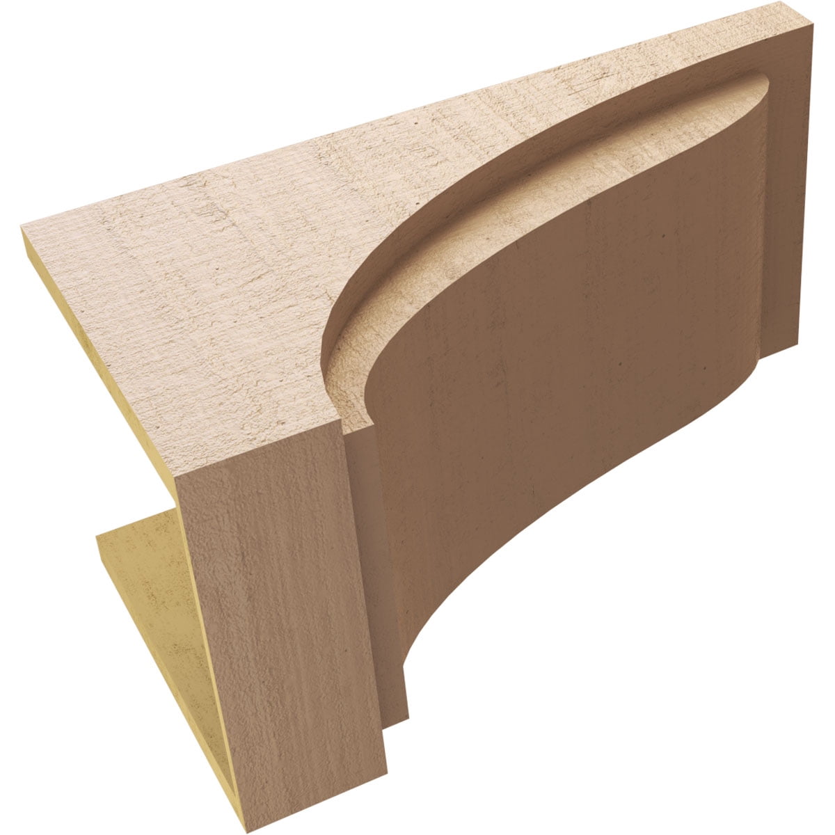 12"W x 24"D x 12"H Wide Helena Rough Cedar Woodgrain TimberThane Corbel, Primed Tan
