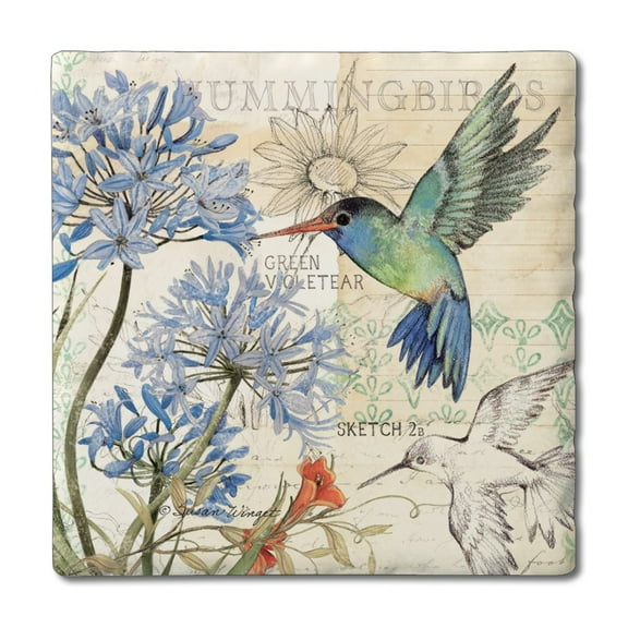 Thirstystone "Hummingbird Study" 4-Pack Tumbled Tile Coasters
