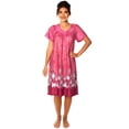 thumbnail image 2 of Women's Floral Printed Short-Sleeve Lounger Nightgown Sleepwear, Small Dusty Rose, 2 of 5