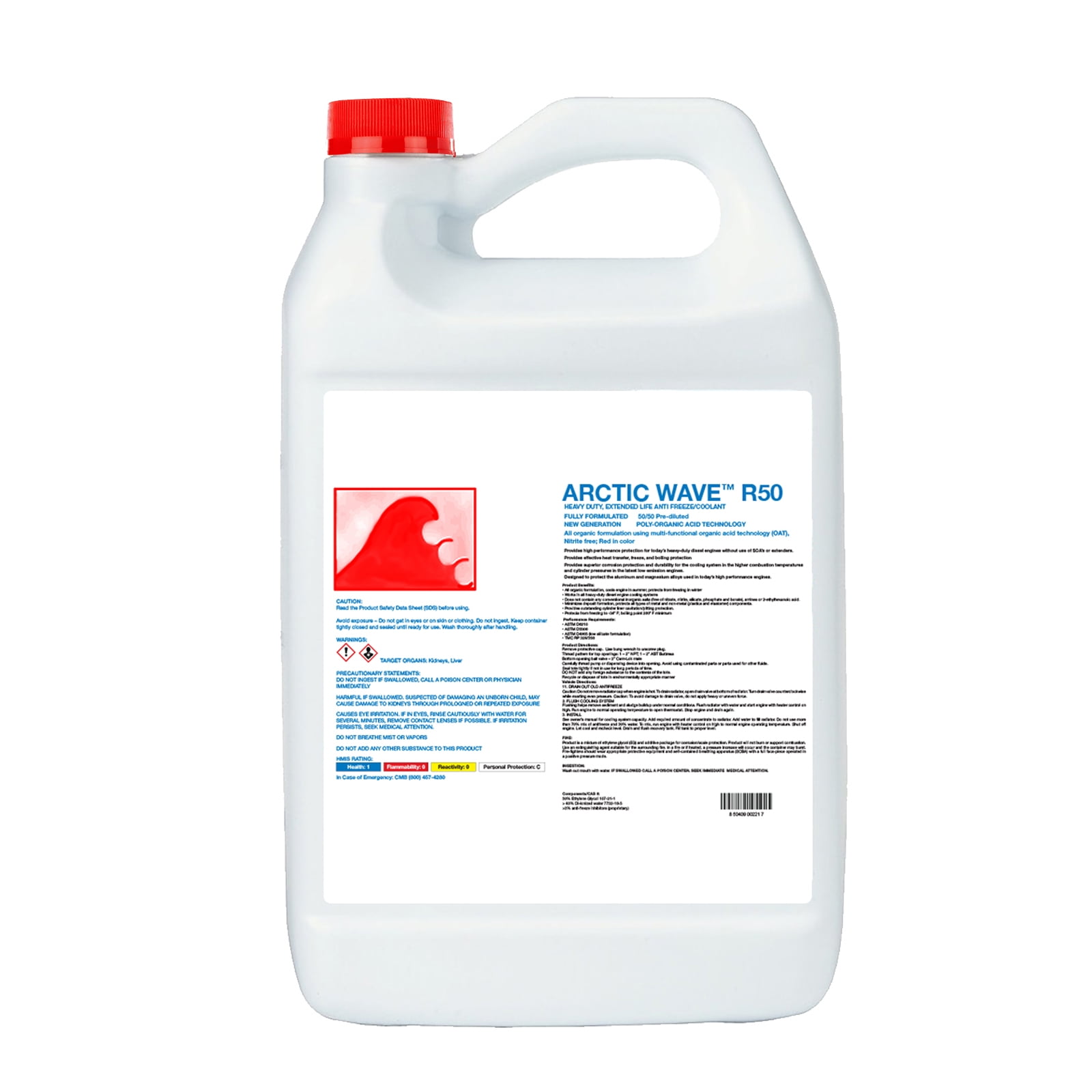 Red HD Heavy Duty Extended Life 50/50 Antifreeze/Coolant, 1 Gallon