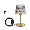 thumbnail image 2 of Wobogo White Cat with Flower Table Lamps Three-channel Adjustable Lighted Antique Brass Metal Base Simple Modern Style for Bedroom Nightstands Living Room and Office, 2 of 8