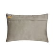 thumbnail image 3 of Grey & Ivory 12"x22" (30x55 cm) Lumbar Pillow Cover, Suede Patchwork, Foil & Quilted Oblong Pillow, Striped Pattern Modern Style - Foil Palette, 3 of 3