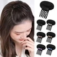thumbnail image 4 of Lttoisl Hair Volume Increase Pad, Black Plastic Resin Fluffy Styling Insert with Comb Clip, DIY Forehead Bump Hair Accessory for Women, Invisible Lazy Hair Clip 2.65"x3.31", 4 of 8