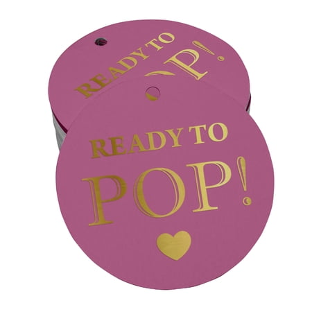 Inkdotpot Real Gold Foil Ready To Pop Baby Shower Tags Favor Hang Paper Tags 50 Pieces