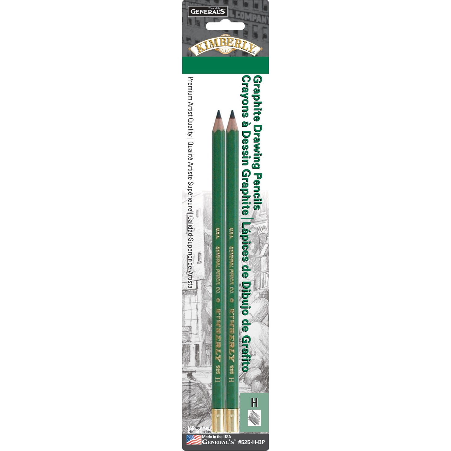 General Pencil Kimberly Drawing Pencil Set, 2-Pencils, H