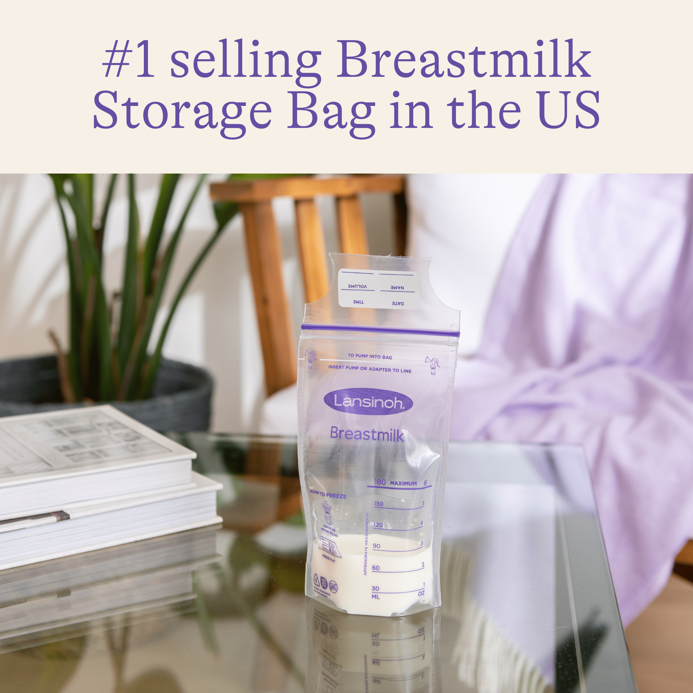 Lansinoh Breastmilk Storage Bags, 100 Count, 6 Ounce, Easy to Use Milk  Storage Bags for Breastfeeding, Presterilized, Hygienically Doubled-Sealed,  for