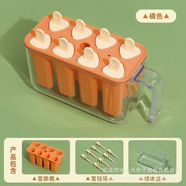 Diy Popsicle Molds: 8-Cavity Ice Cream Maker Tray - Food Grade Reusable Plastic Mold - Ice Pop Maker - Multi-Flavor Freezer Popsicle Accessories