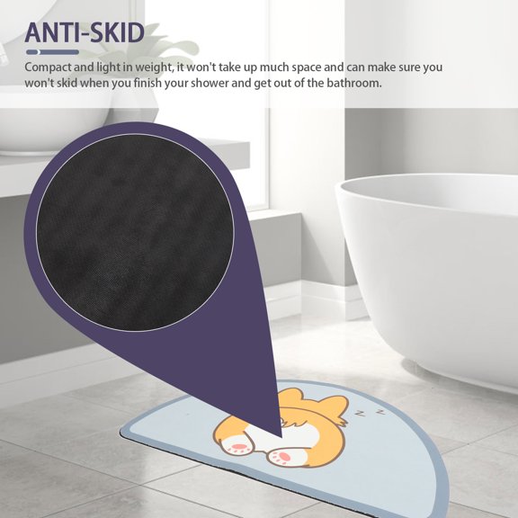 ETEREAUTY Grey Earth Super Absorbent Non- Bath Mat for Bathroom and Home Floor Use