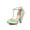 Peach, variant on Ellie Shoes E-BP403-Elsie T Strap Closed Toe Cut Out Heel Blue / 5