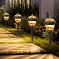 thumbnail image 2 of SOLPEX Solar Path Lights, Glass and Powder Coated Cast Aluminum Metal Solar Walkway Lights, 4 Bright LEDs per Light 6 Lumens Output per LED, Easy Installation, Waterproof, Bronze Solar Pathway Lights, 2 of 8