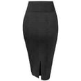 thumbnail image 2 of H&C Women Premium Nylon Ponte Stretch Office Pencil Skirt High Waist Made in The USA Below Knee, 2 of 4