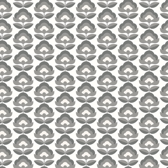 Hoopla Walls Retro Flower Chalkboard Peel and Stick Wallpaper