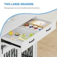 thumbnail image 3 of Dextrus Dog Crate Furniture, 39 inch large Wooden Indoor Dog Kennel with Divider Room and Drawers, Removable Tray End Table, Double Door Dog House for Small Medium Dog, White, 3 of 5