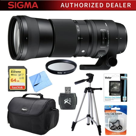 Sigma Camera Lens Sigma 150-600mm F5-6.3 DG OS HSM Zoom Lens (Contemporary) for Sigma DSLR Cameras includes Bonus Xit 60