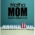 thumbnail image 1 of Triatha Mom Swim Bike Run Sports Quote Army Fighting War Soldier Gun Silhouette Peel & Stick Sticker Vinyl Wall Decal 16x16 Inches, 1 of 2