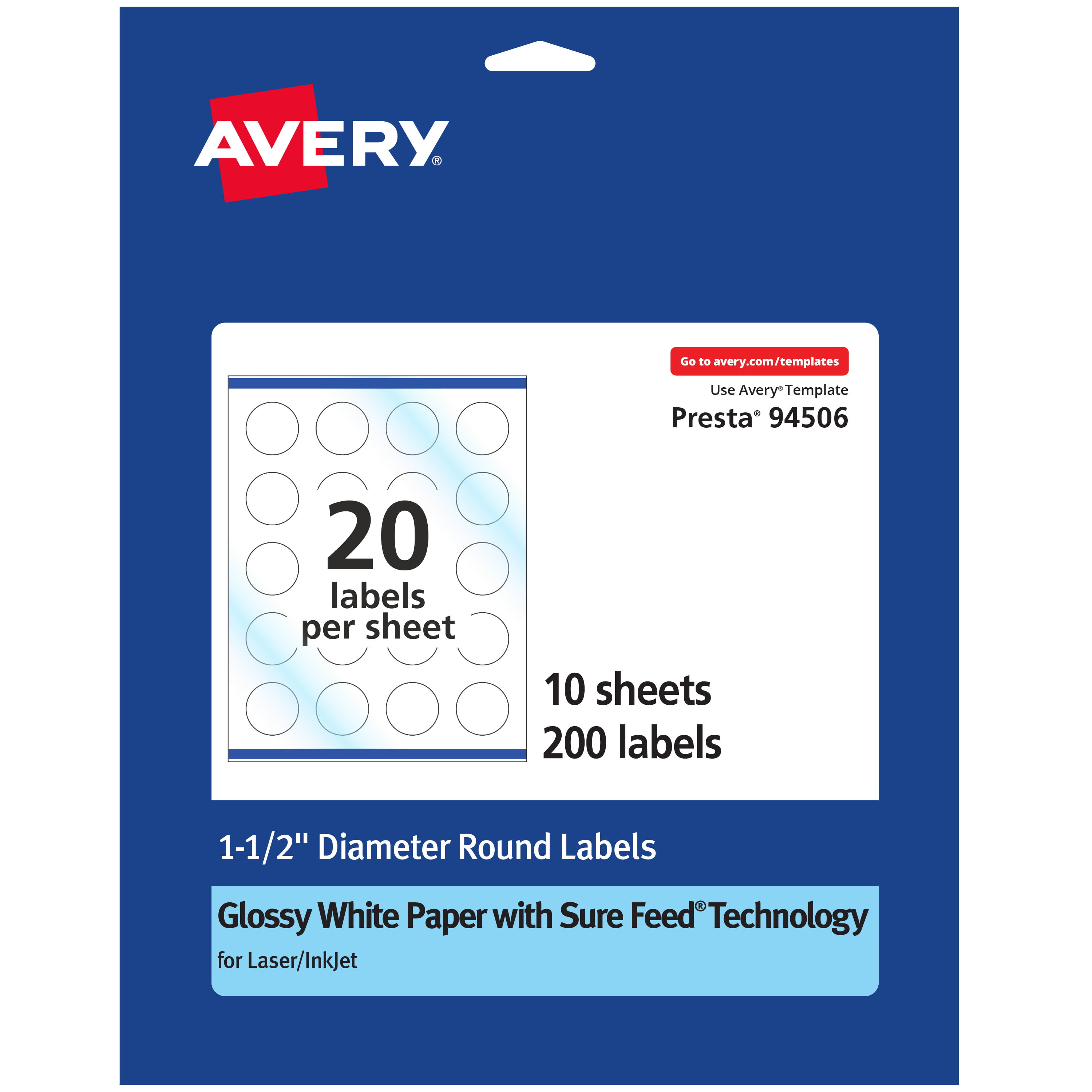 avery-round-labels-with-sure-feed-1-5-diameter-200-glossy-white