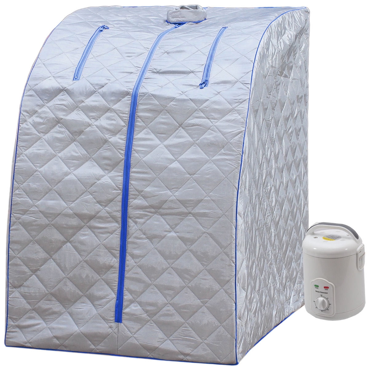 Durherm Portable Lightweight SPA Home Radiant Steam Sauna Blue Trim by