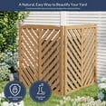 thumbnail image 2 of BELLEZE Privacy Fence Panels for Outside, Wooden Air Conditioner Fence Pool Equipment Generator Trash Can Enclosure Outdoor Fence Panels (2 Panels-Brown), 2 of 7
