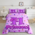thumbnail image 2 of spefrowx Purple Monogrammed Queen Comforter Set for Teens, Dreamy Princess Stars Comforter Sets Queen, Stars Reversible, 3 Pieces, 1 Comforter and 2 Pillowcases, 2 of 6