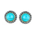 thumbnail image 2 of Bling Jewelry Womens Balinese Button Style Clip-On Earrings in Simulated Pearl or Faux Stones, 2 of 4