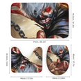 thumbnail image 3 of Juego de 4 cortinas de ducha Kaneki Ken con alfombrillas antideslizantes, tapa de inodoro y alfombrilla de baño, cortina de ducha impermeable con dibujos animados para niños con 12 ganchos,, 3 of 8
