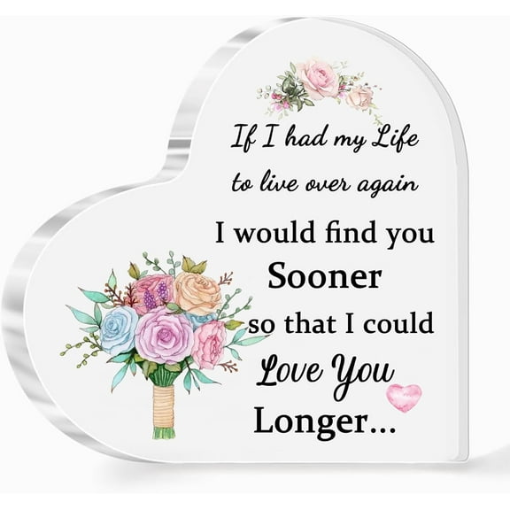 Acrylic Plaques Couples Gifts Wife Girlfriend Valentine'S Day Present Birthday Engagement Heart Sign Romantic Love Soulmate Home Decorations Wedding Anniversary Women Christmas Souvenirs