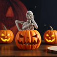 thumbnail image 4 of Halloween Skeleton Decorations, Light Up Jack O Lantern, Spooky Halloween Decor, Halloween Pumpkin Decor for Indoor Outdoor Fall Home, 1 Piece, 4 of 5