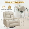thumbnail image 2 of YSICK Massage Swivel Rocker Recliner Chair for Adults Oversized for Living Room,Beige, 2 of 7