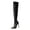 Black, variant on jsaierl Women's Patent Leather PU Thigh High Boots Pointed Toe Side Zipper Stiletto High Heel Over The Knee Boots