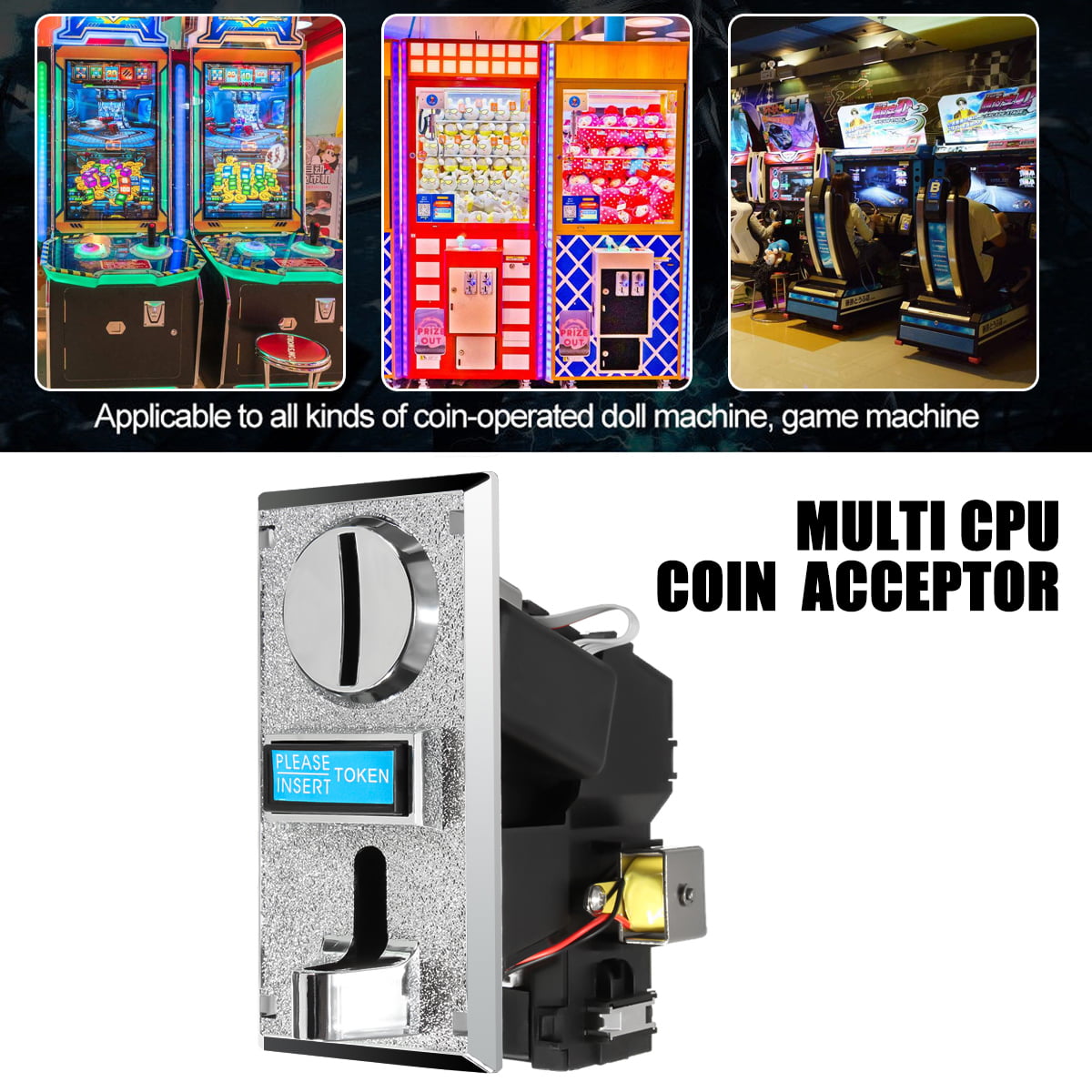 Multi-Coin Smart Coin Slot Acceptor Münzprüfer Spielautomat Spielzubehör