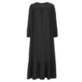 thumbnail image 4 of MIUOWANP Plus Size Dresses for Women Plus Size Hot Sell Casual Clothing Women's Fashionable Solid Color Stand Up Collar Pocket Temperament Loose Casual Dress Size S Black, 4 of 6