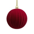 thumbnail image 2 of DAMAI 3Pcs 3.1 Inch Large Velvet Christmas Ball Ornaments, Vintage Christmas Plastic Ball Ornaments Flocked Christmas Tree Hanging Ornament for Xmas Party Wedding Home Decor (Red), 2 of 8