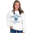 thumbnail image 3 of Paw Print In My Heart Cute Pet Owner Women Crewneck Sweatshirt Brisco Brands S, 3 of 5